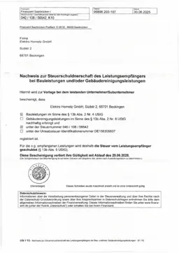 Download PDF-Datei: Nachweis zur Steuerschuldnerschaft
